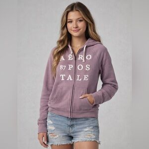 Aeropostale Women's Lavender Zip-Up Hoodie